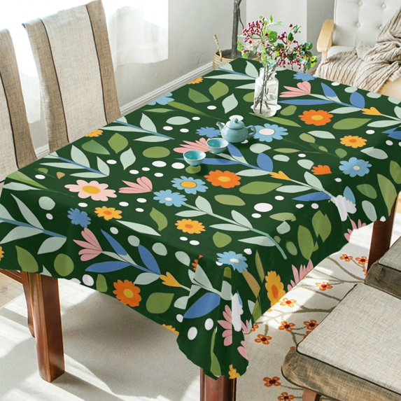 Yayeee Tablecloths 54" x 54" Rectangle Wrinkle Resistant Party Table Cover, Flourish Flowers Pattern