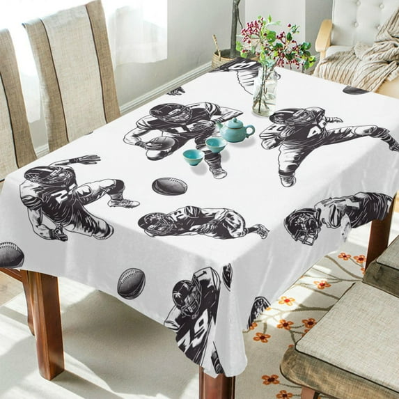 Yayeee Tablecloths 54" x 54" Rectangle Wrinkle Resistant Party Table Cover, Football Player Pattern