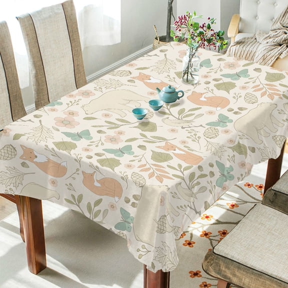 Yayeee Tablecloths 54" x 54" Rectangle Wrinkle Resistant Party Table Cover, Forest Pastel