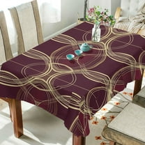 Yayeee Tablecloths 54" x 54" Rectangle Wrinkle Resistant Party Table Cover, Gold Abstract Pattern