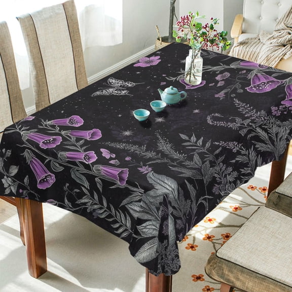 Yayeee Tablecloths 54" x 54" Rectangle Wrinkle Resistant Party Table Cover, Gothic Floral Print