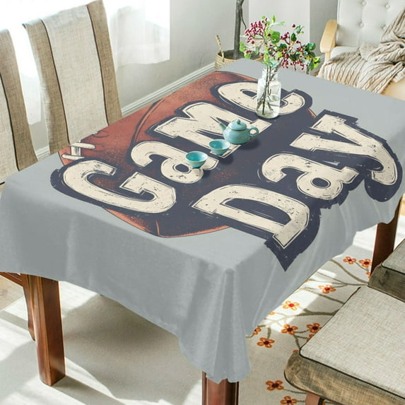 Yayeee Tablecloths 54" x 54" Rectangle Wrinkle Resistant Party Table Cover, Gray Game Day