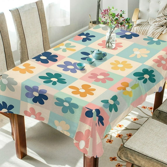Yayeee Tablecloths 54" x 54" Rectangle Wrinkle Resistant Party Table Cover, Green Floral