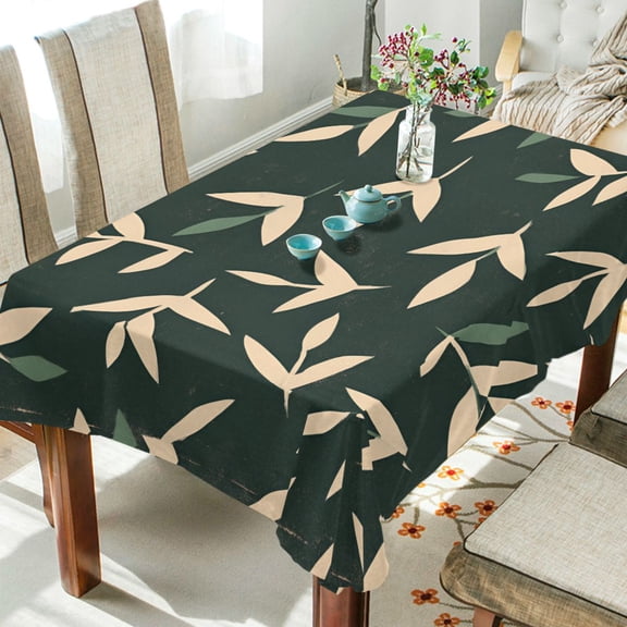 Yayeee Tablecloths 54" x 54" Rectangle Wrinkle Resistant Party Table Cover, Green Leaves