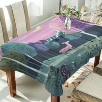 Yayeee Tablecloths 54" x 54" Rectangle Wrinkle Resistant Party Table Cover, Green Night Deer