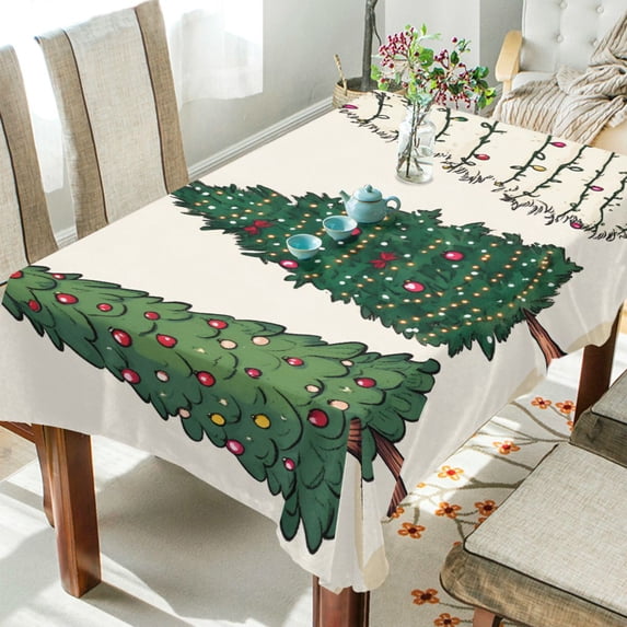 Yayeee Tablecloths 54" x 54" Rectangle Wrinkle Resistant Party Table Cover, Hand Drawn Christmas Stars