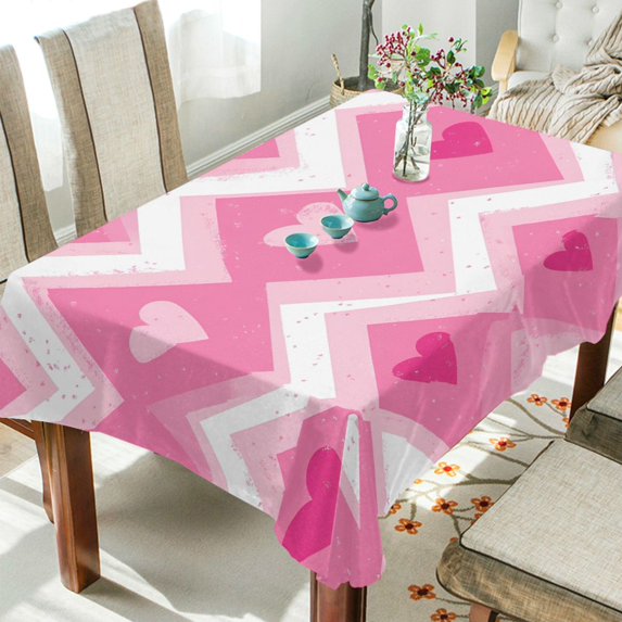 Yayeee Tablecloths 54" x 54" Rectangle Wrinkle Resistant Party Table Cover, Heart Geometric