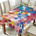 thumbnail image 1 of Yayeee Tablecloths 54" x 54" Rectangle Wrinkle Resistant Party Table Cover, Light Colorful Circles, 1 of 8