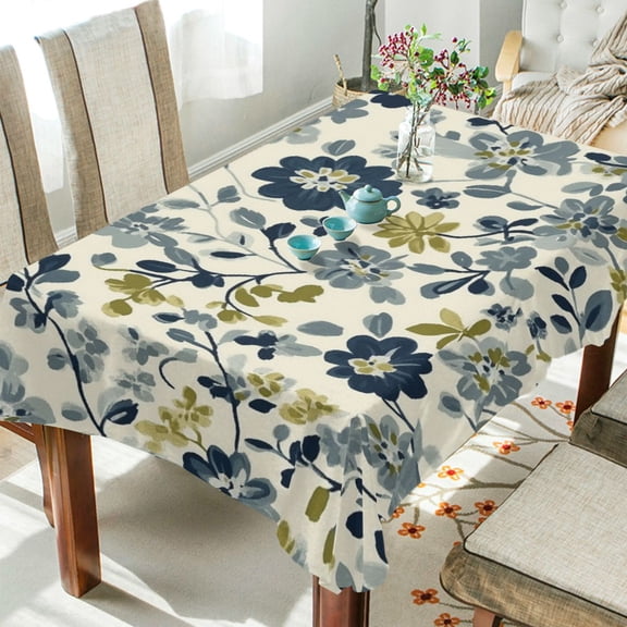 Yayeee Tablecloths 54" x 54" Rectangle Wrinkle Resistant Party Table Cover, Light Floral