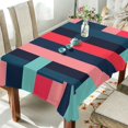 thumbnail image 1 of Yayeee Tablecloths 54" x 54" Rectangle Wrinkle Resistant Party Table Cover, Navy Blue Stripes, 1 of 8