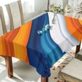 thumbnail image 1 of Yayeee Tablecloths 54" x 54" Rectangle Wrinkle Resistant Party Table Cover, Orange Abstract Wavy, 1 of 8