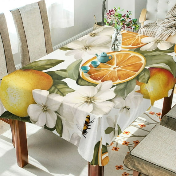 Yayeee Tablecloths 54" x 54" Rectangle Wrinkle Resistant Party Table Cover, Oranges Watercolor