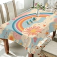 thumbnail image 1 of Yayeee Tablecloths 54" x 54" Rectangle Wrinkle Resistant Party Table Cover, Pink Retro Sun, 1 of 8