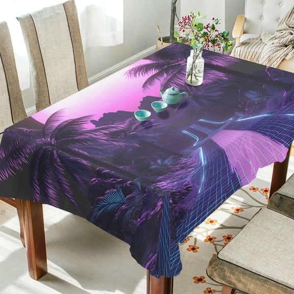 Yayeee Tablecloths 54" x 54" Rectangle Wrinkle Resistant Party Table Cover, Pink Road