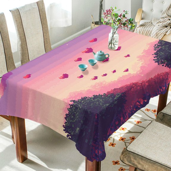 Yayeee Tablecloths 54" x 54" Rectangle Wrinkle Resistant Party Table Cover, Pixel Floating Hearts