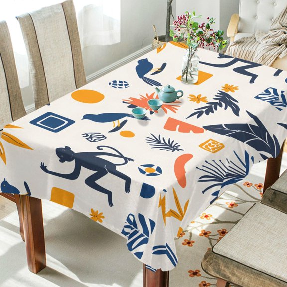 Yayeee Tablecloths 54" x 54" Rectangle Wrinkle Resistant Party Table Cover, Playful Forest