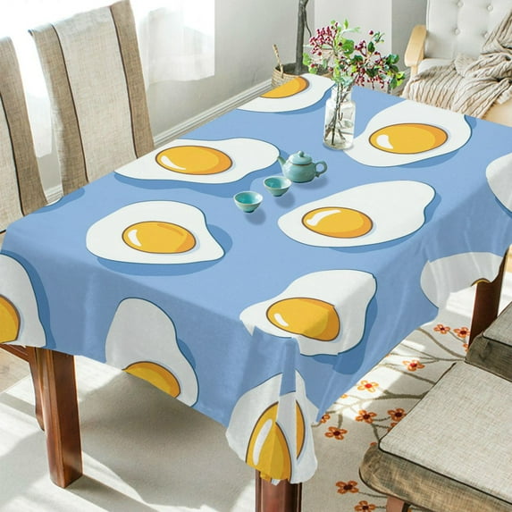 Yayeee Tablecloths 54" x 54" Rectangle Wrinkle Resistant Party Table Cover, Playful Fried Eggs