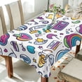 thumbnail image 1 of Yayeee Tablecloths 54" x 54" Rectangle Wrinkle Resistant Party Table Cover, Purple Doodle Pattern, 1 of 8