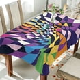thumbnail image 1 of Yayeee Tablecloths 54" x 54" Rectangle Wrinkle Resistant Party Table Cover, Purple Wavy Plaid, 1 of 8