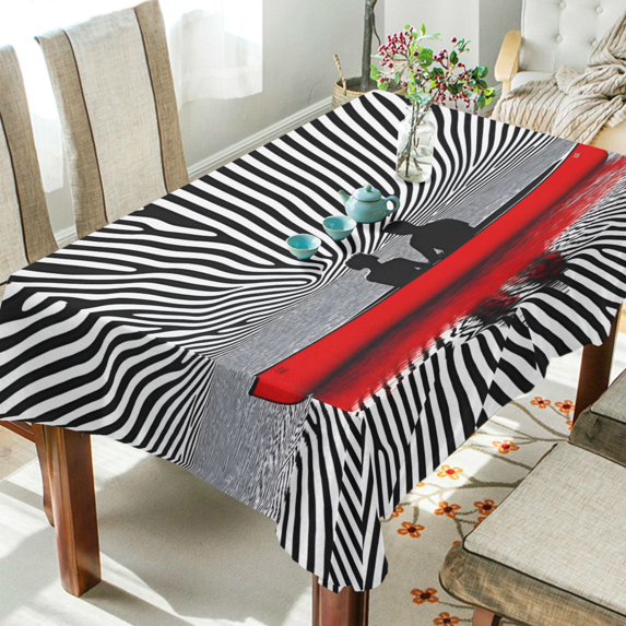 Yayeee Tablecloths 54" x 54" Rectangle Wrinkle Resistant Party Table Cover, Red Boat