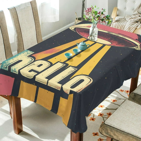 Yayeee Tablecloths 54" x 54" Rectangle Wrinkle Resistant Party Table Cover, Red UFO