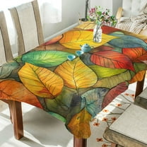 Yayeee Tablecloths 54" x 54" Rectangle Wrinkle Resistant Party Table Cover, Retro Autumn Leaves