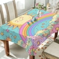 thumbnail image 1 of Yayeee Tablecloths 54" x 54" Rectangle Wrinkle Resistant Party Table Cover, Retro Blue Rainbow, 1 of 8