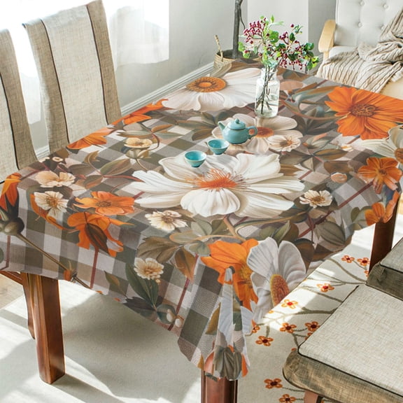 Yayeee Tablecloths 54" x 54" Rectangle Wrinkle Resistant Party Table Cover, Rustic Floral