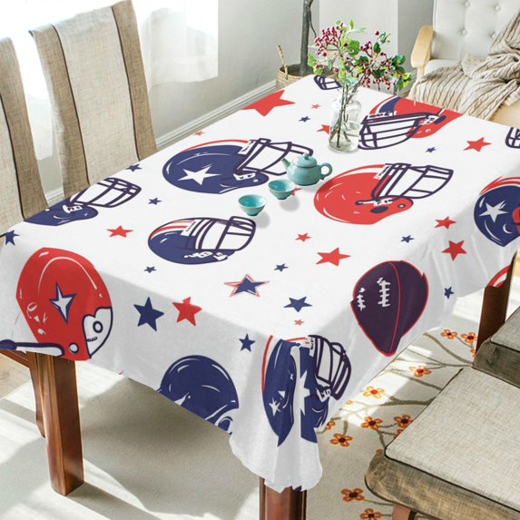 Yayeee Tablecloths 54" x 54" Rectangle Wrinkle Resistant Party Table Cover, Star Spangled Helmets
