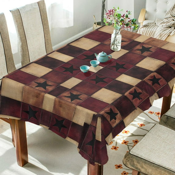 Yayeee Tablecloths 54" x 54" Rectangle Wrinkle Resistant Party Table Cover, Star Spangled Squares