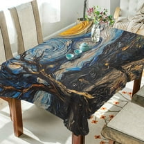 Yayeee Tablecloths 54" x 54" Rectangle Wrinkle Resistant Party Table Cover, Swirling Starry Sky