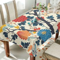 Yayeee Tablecloths 54" x 54" Rectangle Wrinkle Resistant Party Table Cover, Vibrant Japanese Flowers