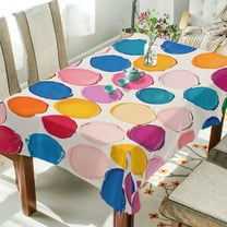 Yayeee Tablecloths 54" x 54" Rectangle Wrinkle Resistant Party Table Cover, Watercolor Circles
