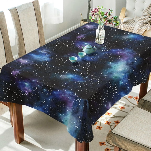 Yayeee Tablecloths 54" x 54" Rectangle Wrinkle Resistant Party Table Cover, Watercolor Galaxy