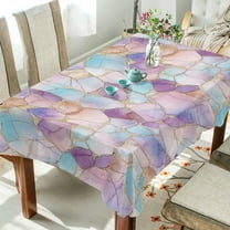 Yayeee Tablecloths 54" x 54" Rectangle Wrinkle Resistant Party Table Cover, Watercolor Marble Pattern