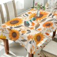 thumbnail image 1 of Yayeee Tablecloths 54" x 54" Rectangle Wrinkle Resistant Party Table Cover, Watercolor Sunflowers and Leaves, 1 of 8