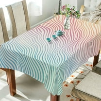 Yayeee Tablecloths 54" x 54" Rectangle Wrinkle Resistant Party Table Cover, Wavy Striped