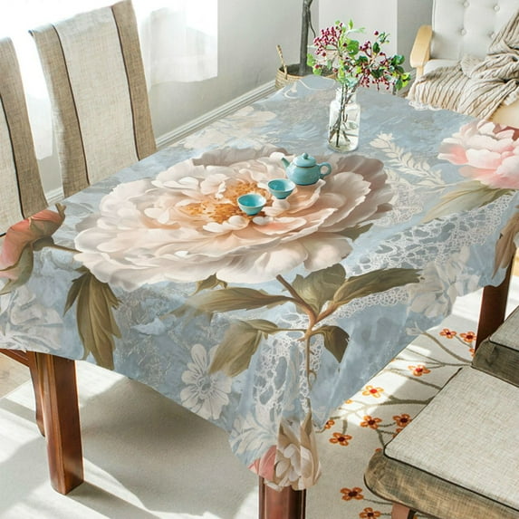 Yayeee Tablecloths 54" x 54" Rectangle Wrinkle Resistant Party Table Cover, Whimsical Rose