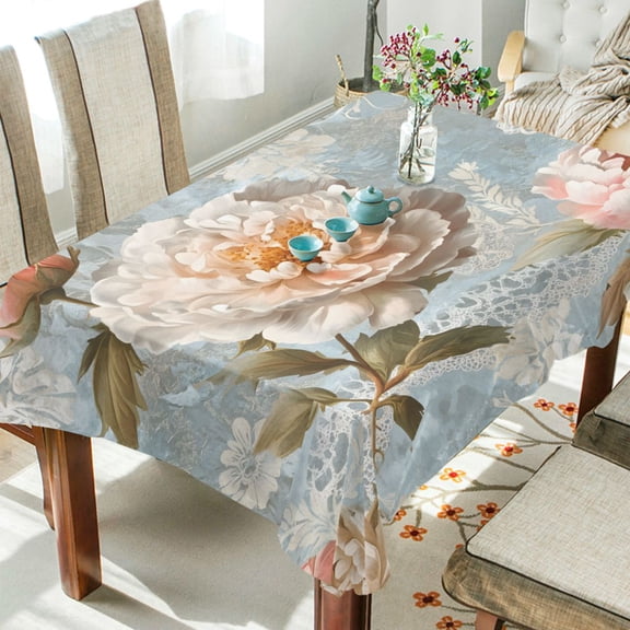 Yayeee Tablecloths 54" x 54" Rectangle Wrinkle Resistant Party Table Cover, Whimsical Rose