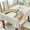 thumbnail image 1 of Yayeee Tablecloths 54" x 54" Rectangle Wrinkle Resistant Party Table Cover, White Cat Rainbow, 1 of 8