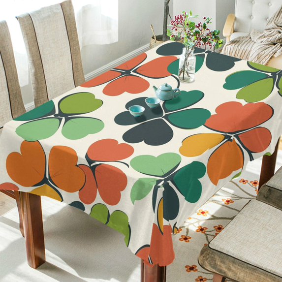 Yayeee Tablecloths 54" x 54" Rectangle Wrinkle Resistant Party Table Cover, White Clover Pattern