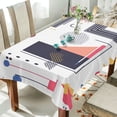 thumbnail image 1 of Yayeee Tablecloths 54" x 54" Rectangle Wrinkle Resistant Party Table Cover, White Simple Shapes, 1 of 8