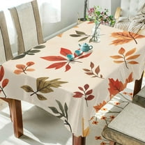 Yayeee Tablecloths 54" x 54" Rectangle Wrinkle Resistant Party Table Cover, Yellow Autumn Leaves