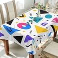 thumbnail image 1 of Yayeee Tablecloths 54" x 54" Rectangle Wrinkle Resistant Party Table Cover, Yellow Retro Shapes, 1 of 8