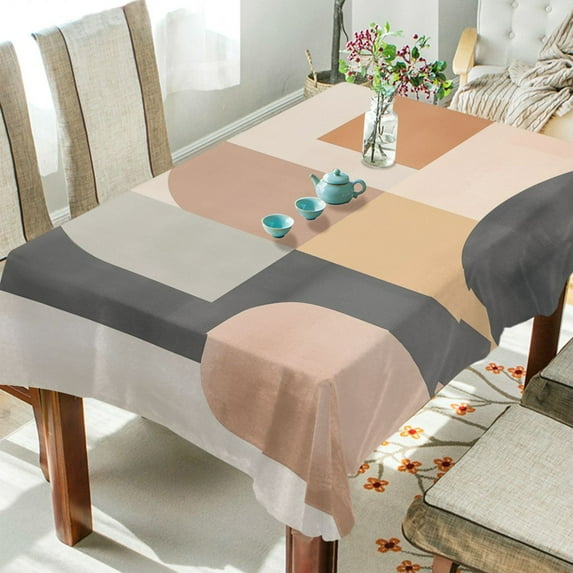 Yayeee Tablecloths 54" x 72" Rectangle Wrinkle Resistant Party Table Cover, Abstract Shapes