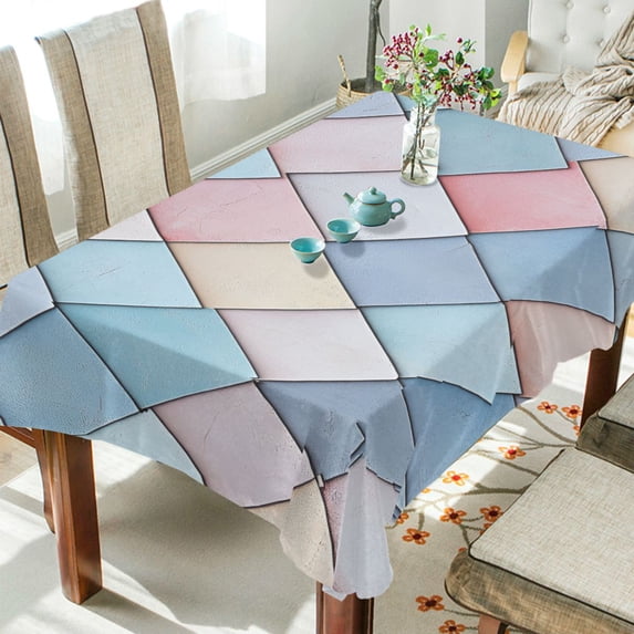 Yayeee Tablecloths 54" x 72" Rectangle Wrinkle Resistant Party Table Cover, Beige Art Pattern