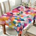 thumbnail image 1 of Yayeee Tablecloths 54" x 72" Rectangle Wrinkle Resistant Party Table Cover, Black Colorful Circles, 1 of 8