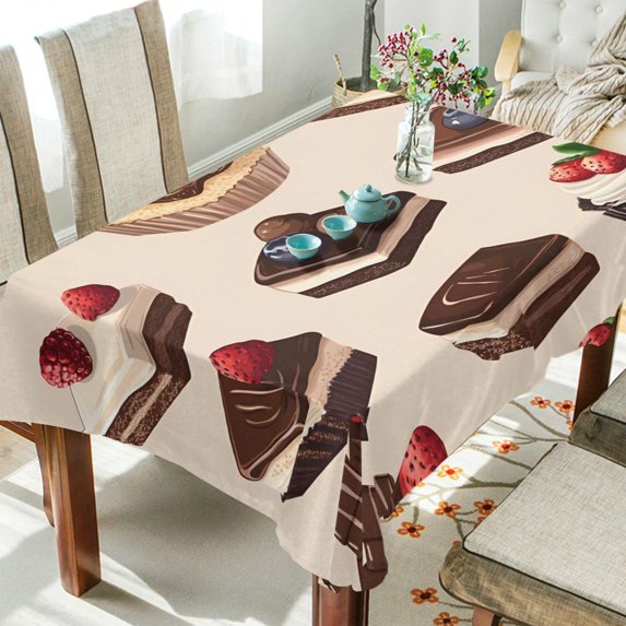 Yayeee Tablecloths 54" x 72" Rectangle Wrinkle Resistant Party Table Cover, Blue Cakes