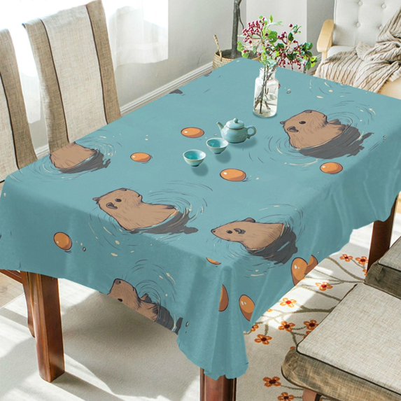 Yayeee Tablecloths 54" x 72" Rectangle Wrinkle Resistant Party Table Cover, Cartoon Capybaras