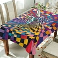 thumbnail image 1 of Yayeee Tablecloths 54" x 72" Rectangle Wrinkle Resistant Party Table Cover, Colorful Wavy Plaid, 1 of 8